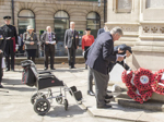 Pat Constance lays his wreath